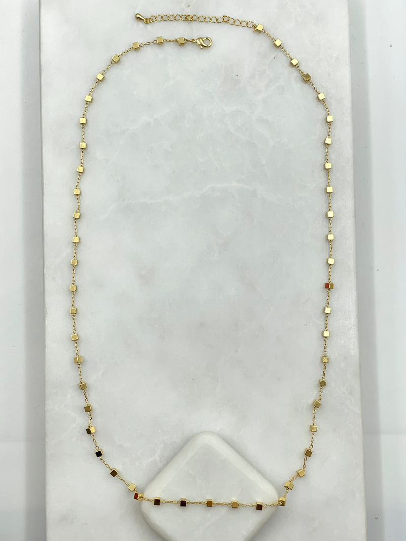 Küp Zincir Kolye 60 cm Gold