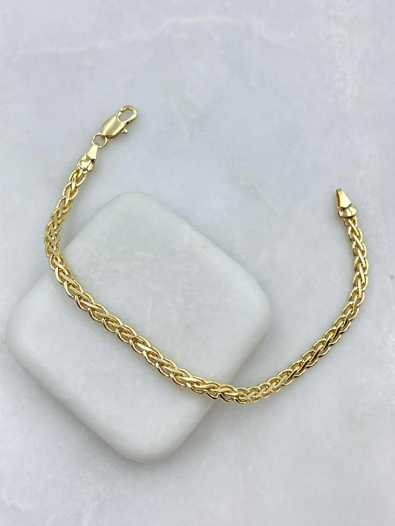 Altın Kaplama Örgü Model Bileklik Gold