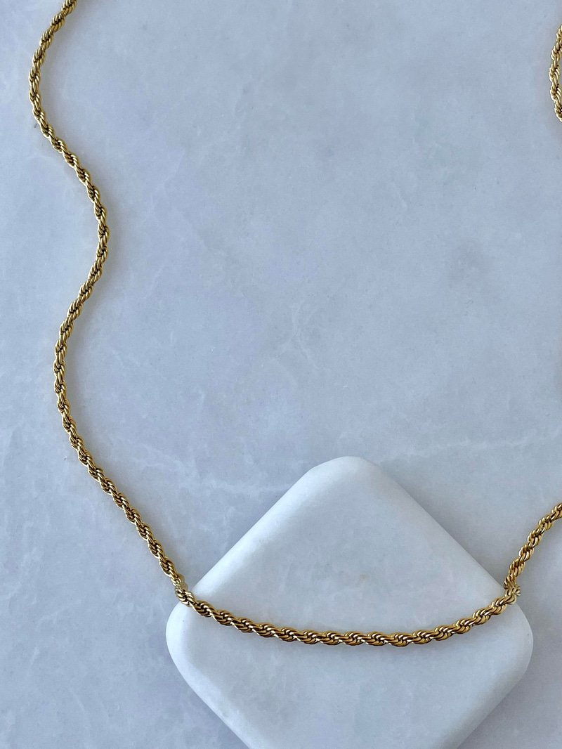 Çelik 60 cm Burgu Zincir Kolye Gold