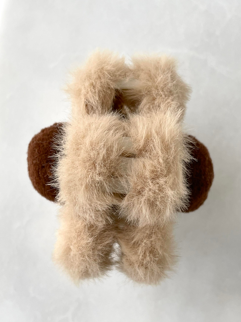 Peluş Çiçek Mandal Toka Kahve