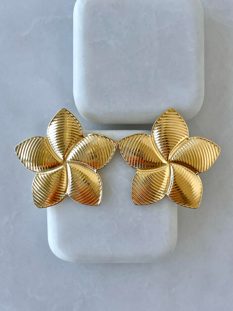 Çelik Lotus Küpe