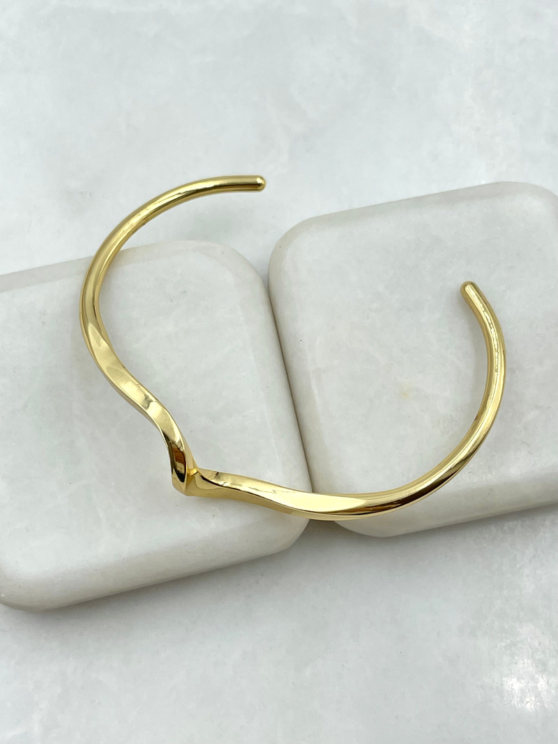 Dalga Model Kelepçe Gold