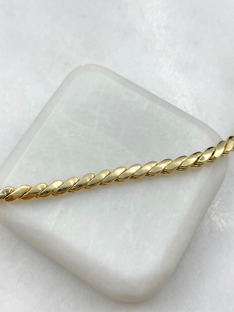 Özel Seri S Model Ezme Zincir Kolye 45 cm Gold