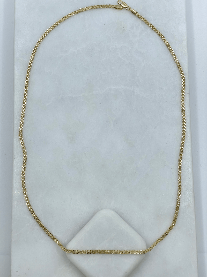 Altın Kaplama İnce Hasır Zincir Kolye 60 cm Gold