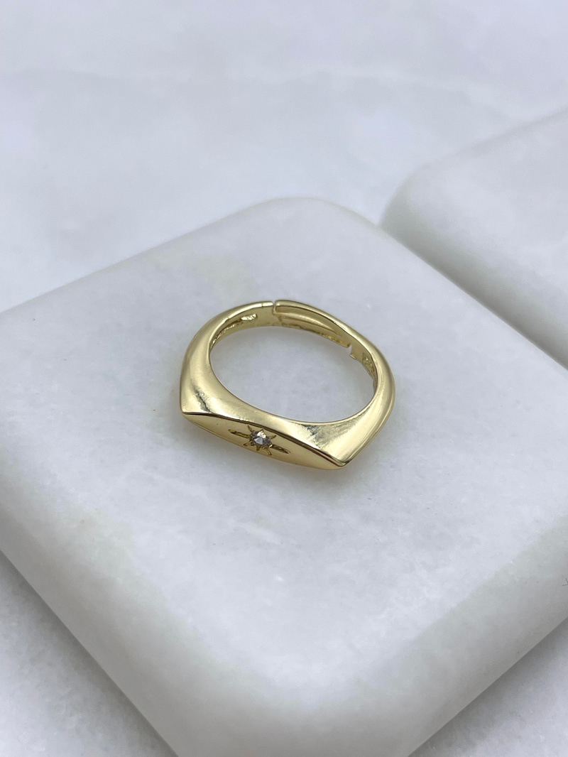 Altın Kaplama Minimal Kuzey Yıldızı Serçe Parmak Yüzüğü Gold