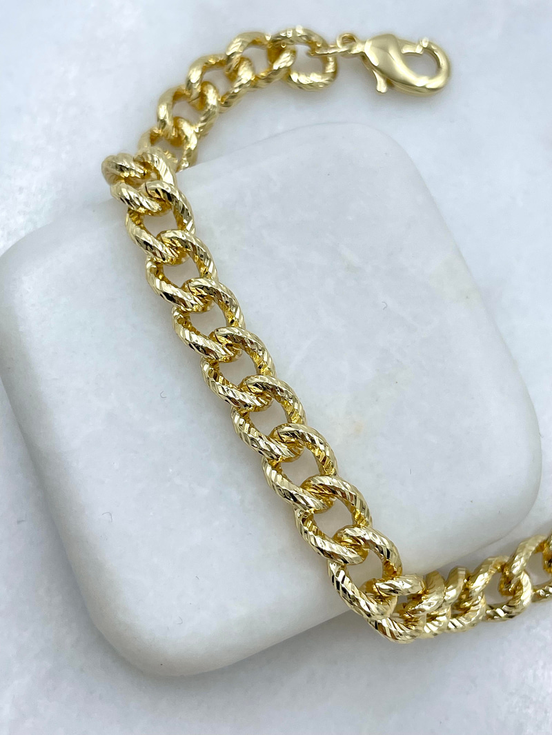 Altın Kaplama İşlemeli Zincir Model Bileklik Gold