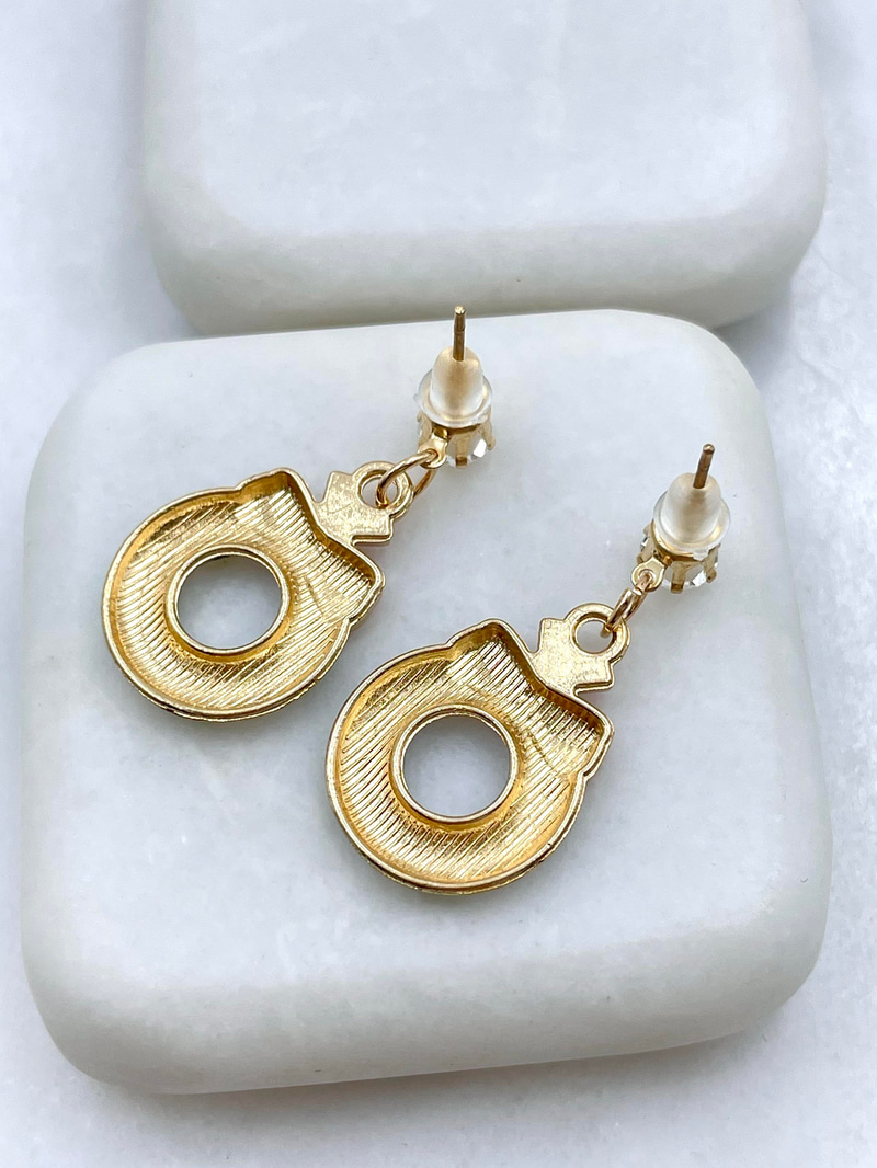 Altın Kaplama Yılbaşı Süsü Küpe Gold