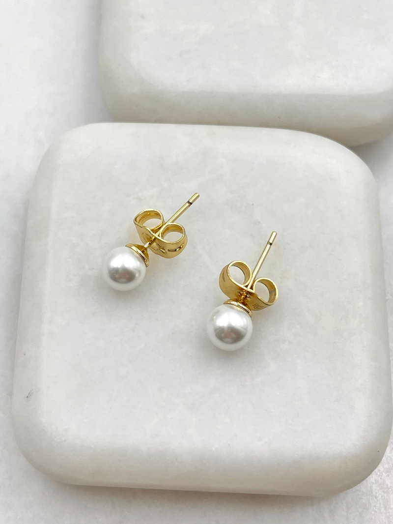 Özel Seri Minik İnci Küpe 0.6 cm Gold