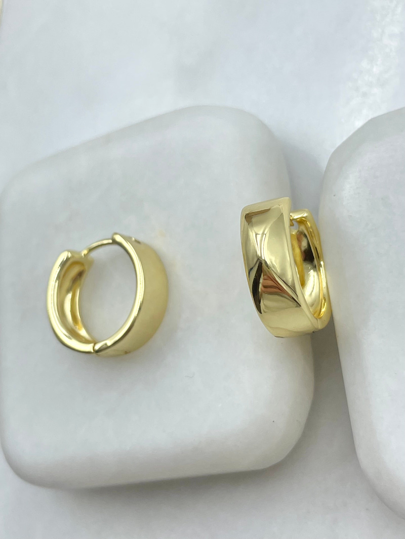 Özel Seri Yansımalı Halka Küpe Gold