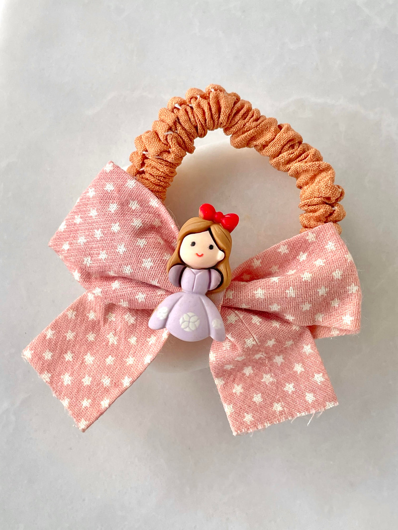 Prenses Fiyonk Scrunchie Toka Pembe