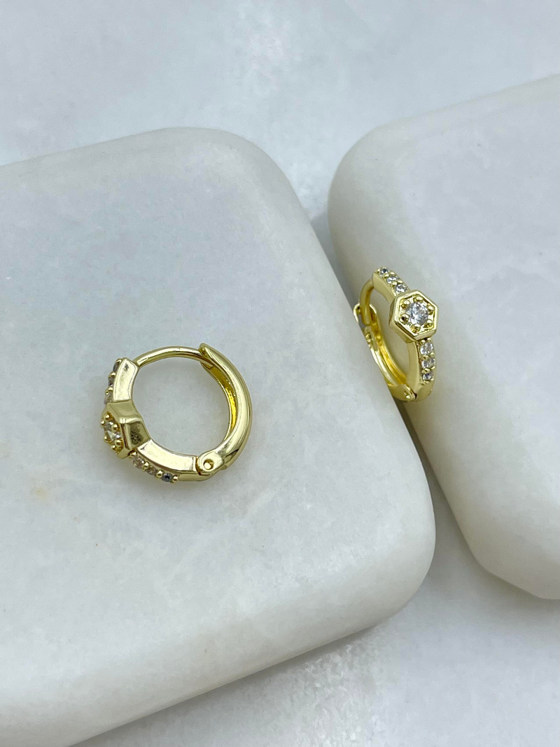 Özel Seri Minimal Altıgen Küpe Gold