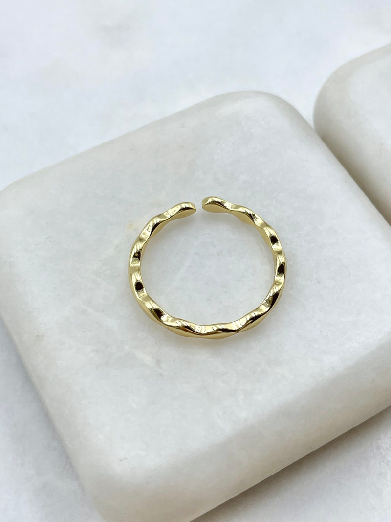 Minik Dalga Görünüm Yüzük Gold