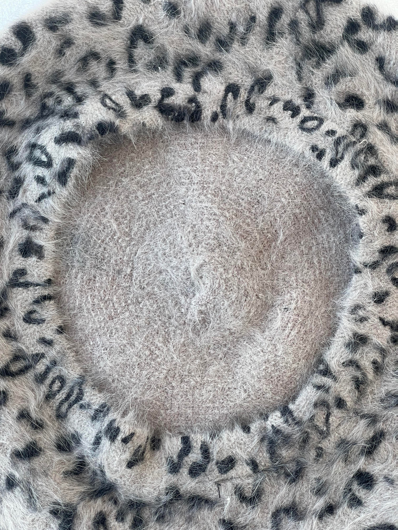 Angora Leopar Ressam Bere Gri