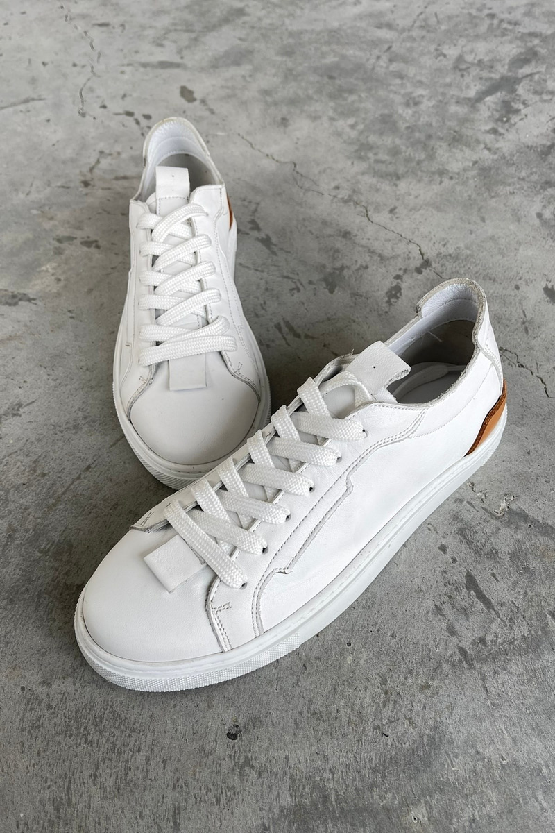 Avax Beyaz Hakiki Deri Sneaker