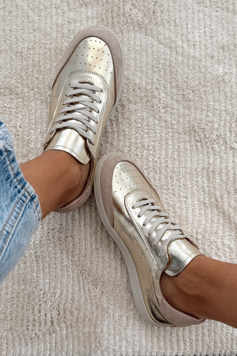 Boho Gold Hakiki Deri Sneaker