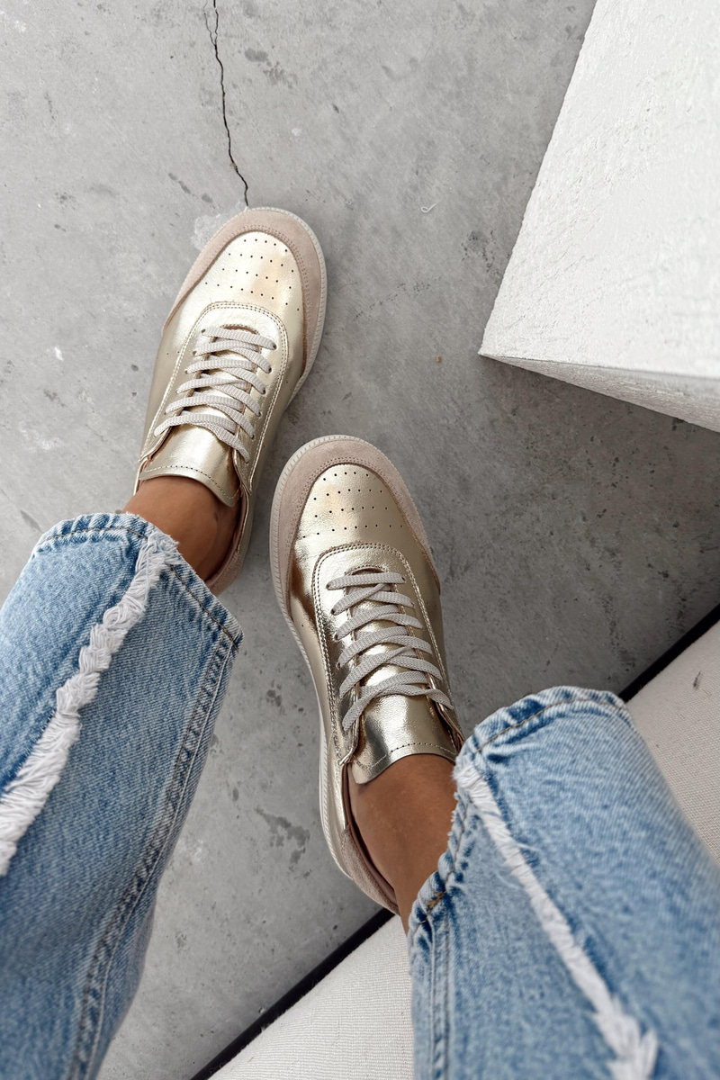 Boho Gold Hakiki Deri Sneaker