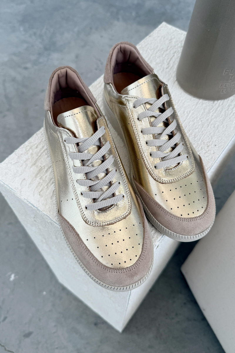 Boho Gold Hakiki Deri Sneaker