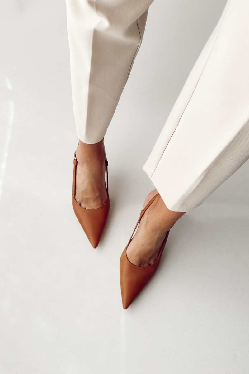 Camellia Taba Hakiki Deri Stiletto
