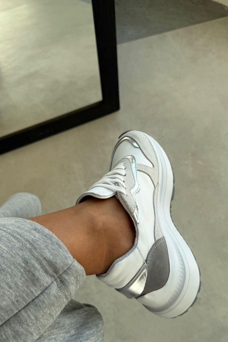 Chello Beyaz Hakiki Deri Sneaker