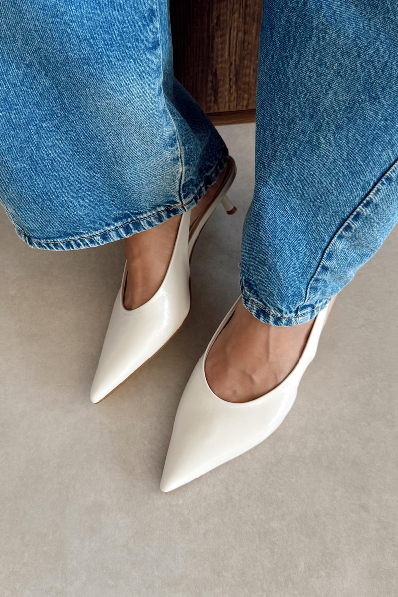 Monica Kırık Beyaz Stiletto 