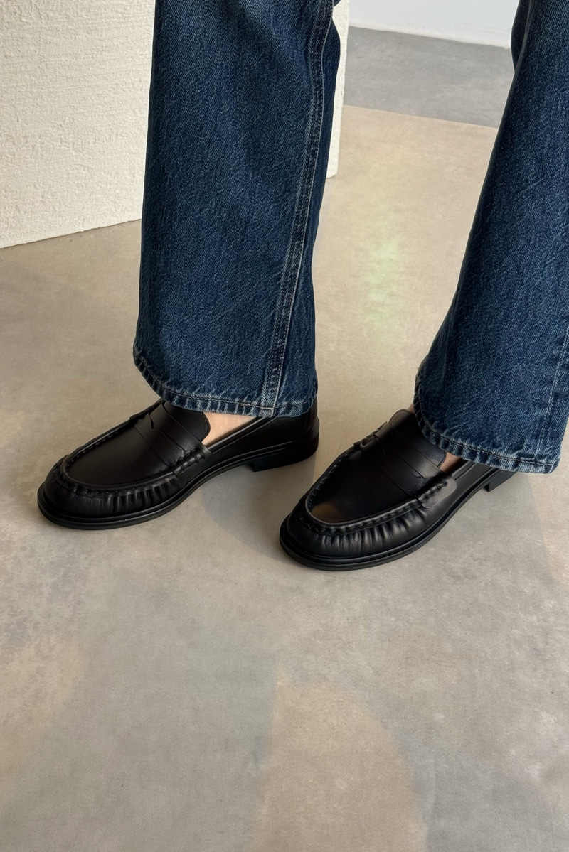 Saint Siyah Hakiki Deri Loafer