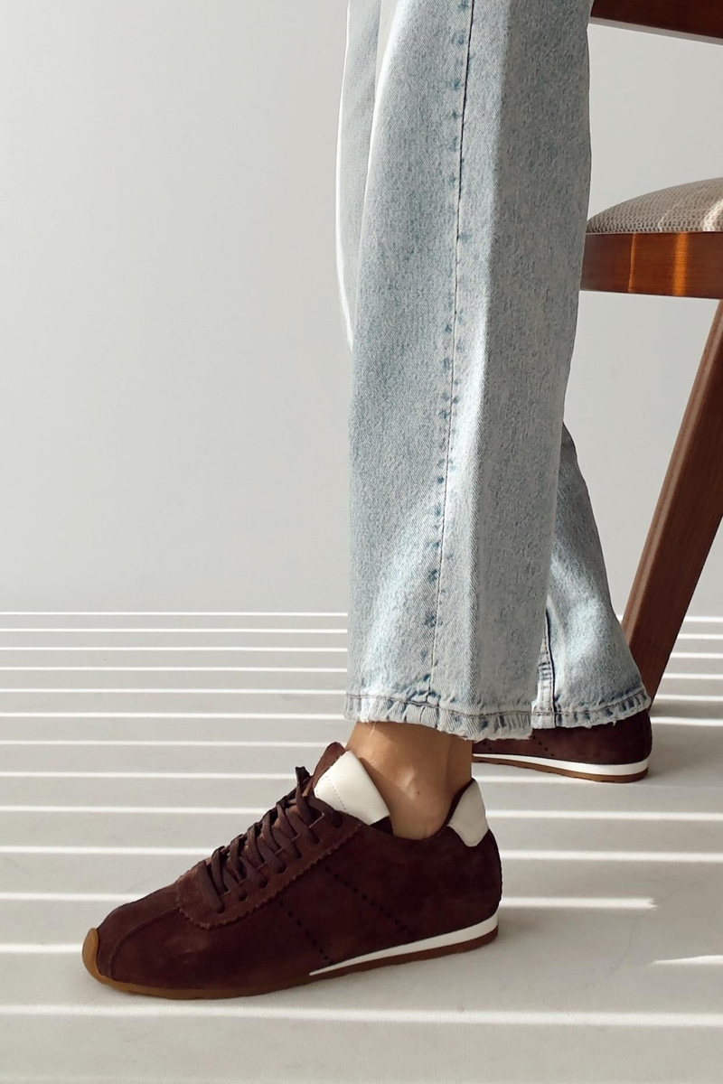 Sortie Kahverengi Hakiki Deri Sneaker