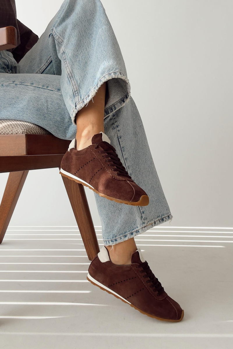 Sortie Kahverengi Hakiki Deri Sneaker
