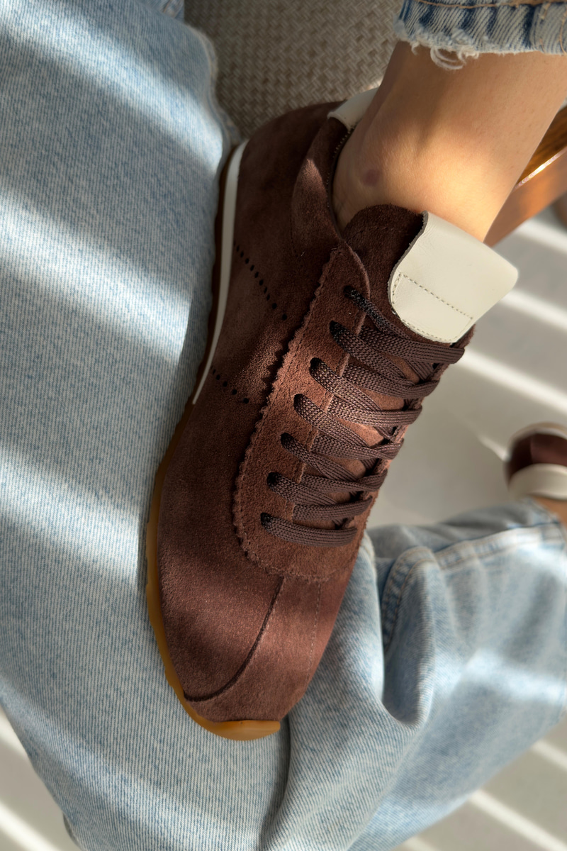 Sortie Kahverengi Hakiki Deri Sneaker