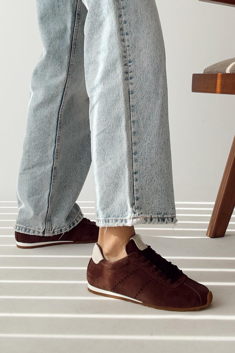 Sortie Kahverengi Hakiki Deri Sneaker