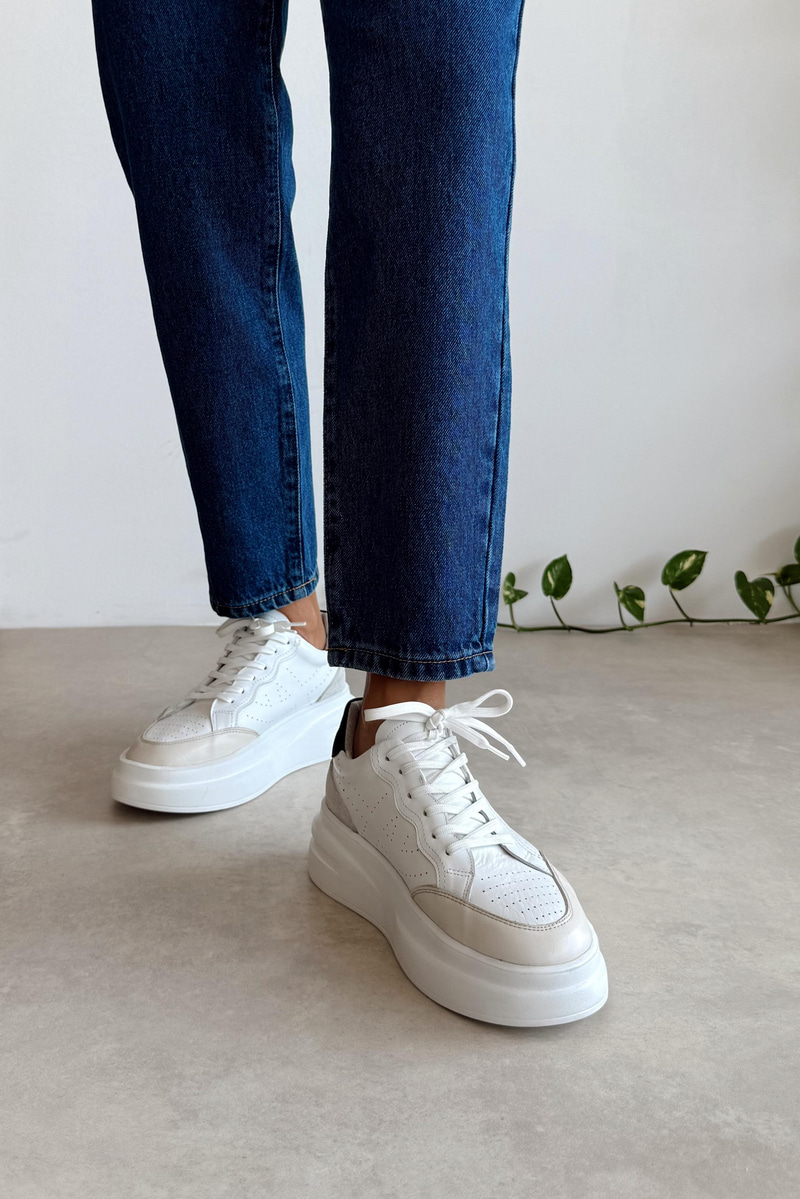 Vegas Beyaz Hakiki Deri Sneaker