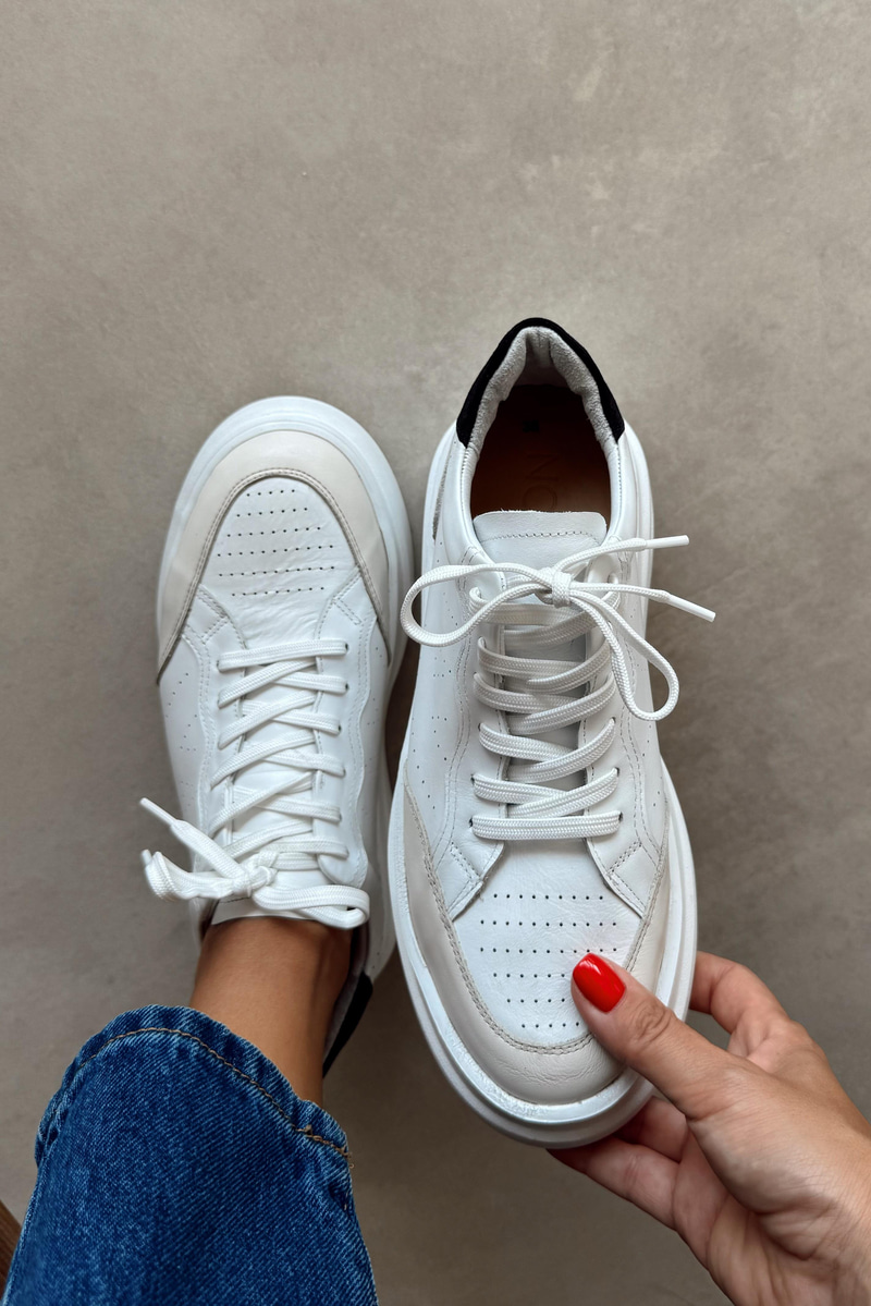 Vegas Beyaz Hakiki Deri Sneaker