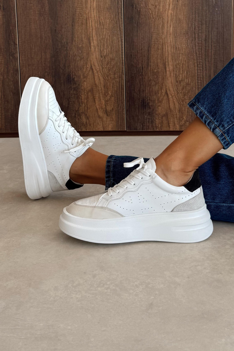 Vegas Beyaz Hakiki Deri Sneaker