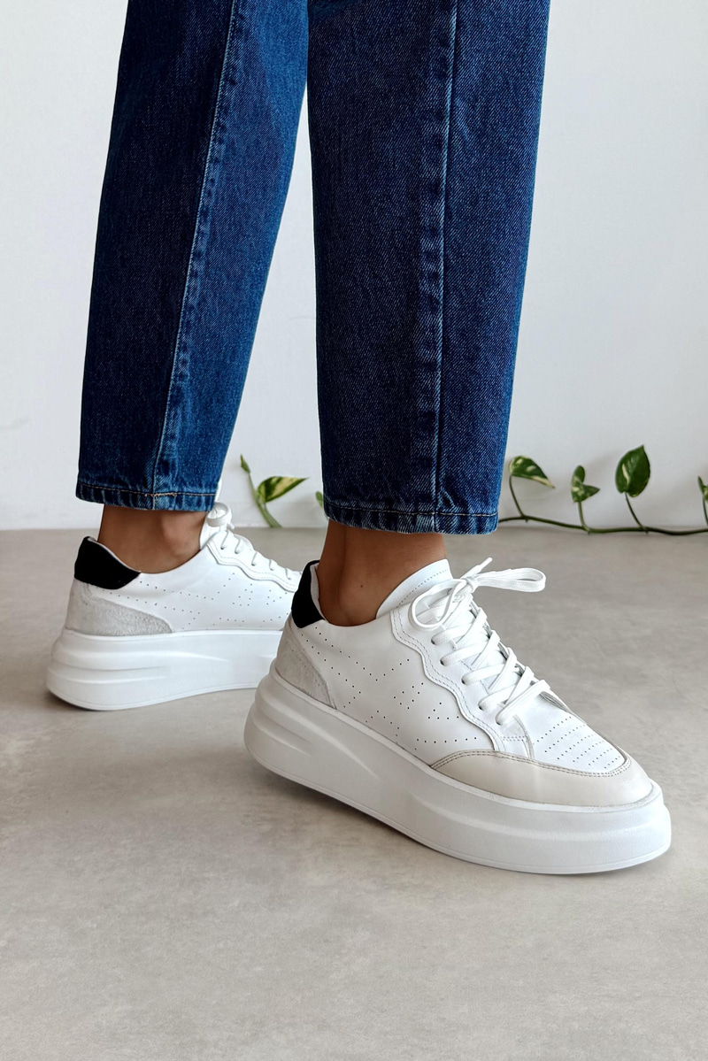 Vegas Beyaz Hakiki Deri Sneaker