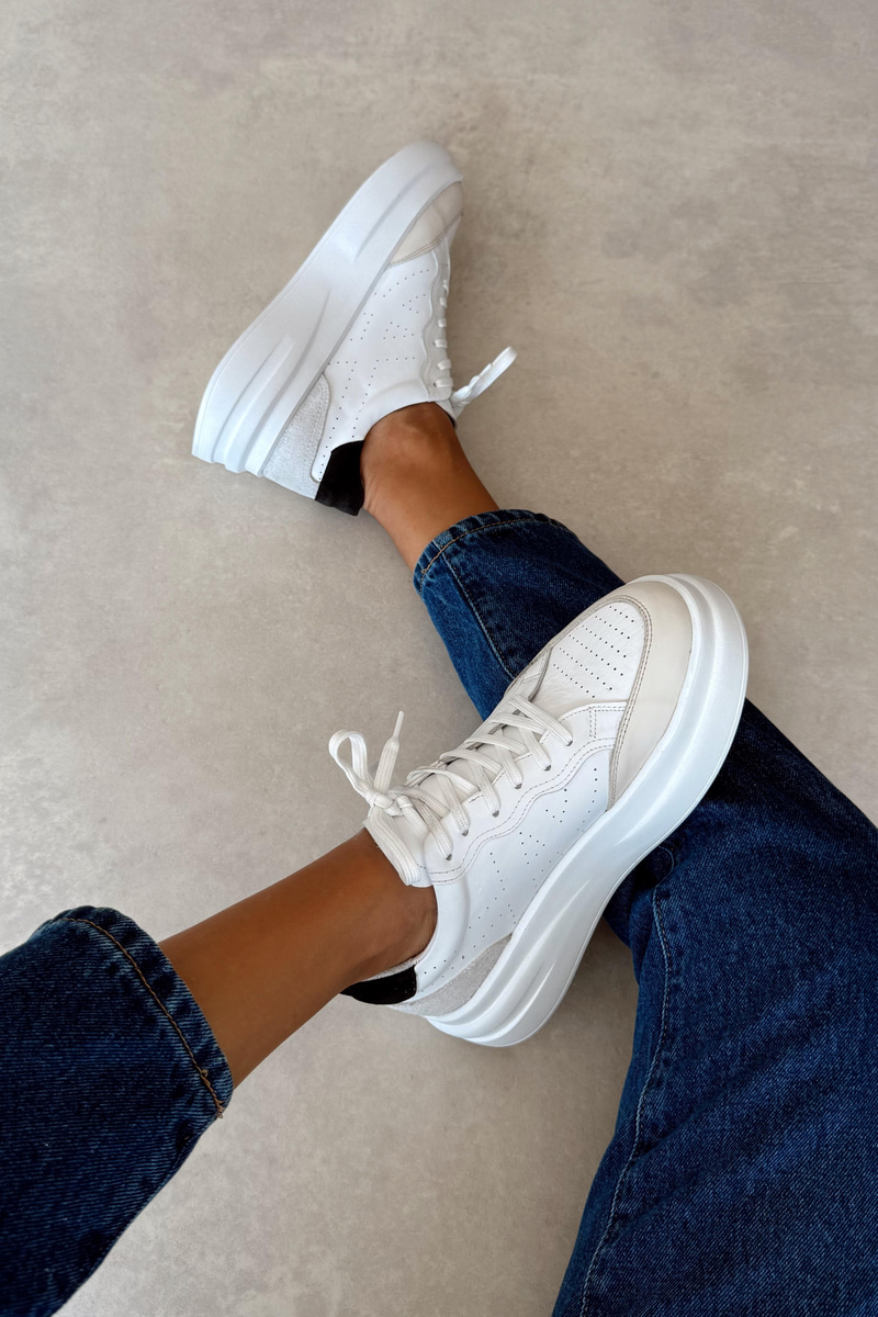 Vegas Beyaz Hakiki Deri Sneaker