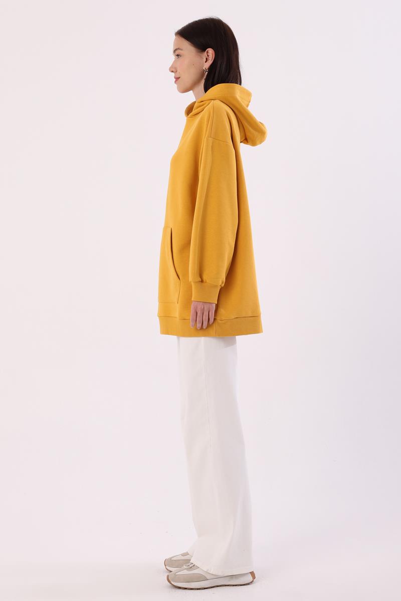 Hardal-Kanguru Cepli Oversize Sweatshirt