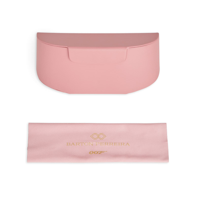 Barton Perreira 007 pembe süet gözlük kılıfı