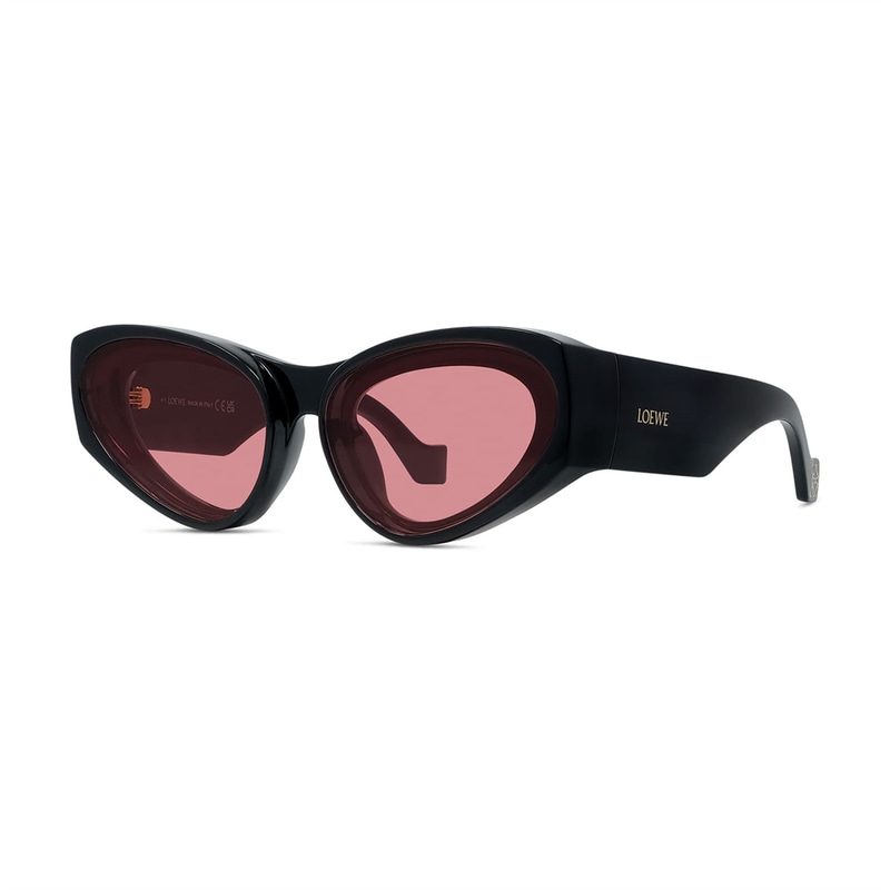 Loewe Mini Oval Slim LW 40171U 01V siyah cat eye kadın güneş gözlüğü