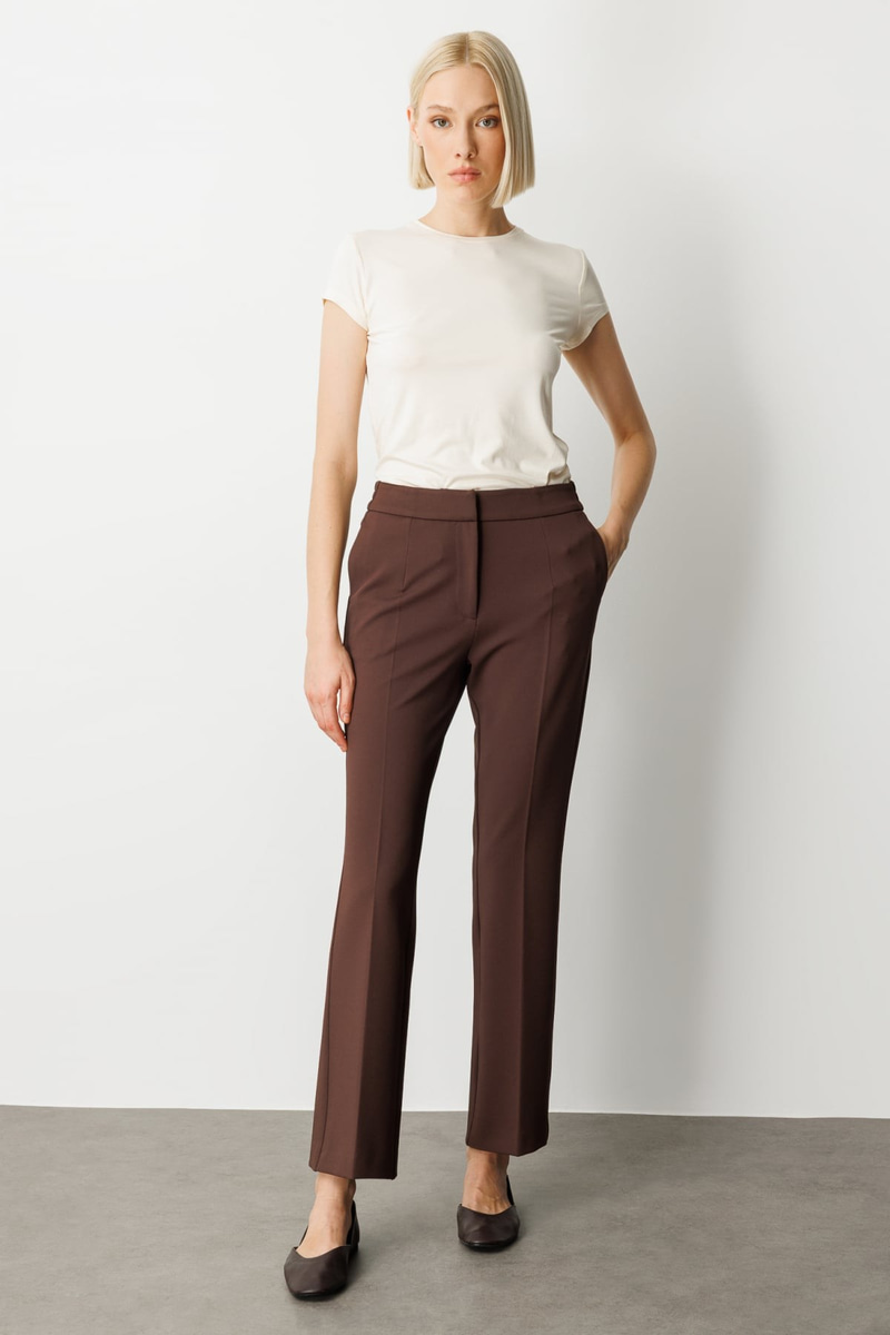 Ekol Beli Lastikli Bol Paça Pantolon Kahve · 3
