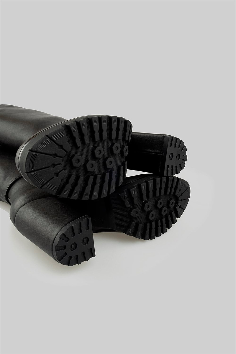 Giona Model Platform Topuklu Çizme Siyah
