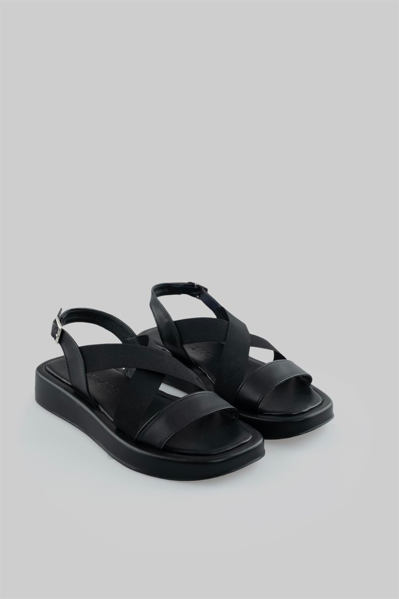Macy Model Çapraz Bant Detaylı Sandalet Siyah