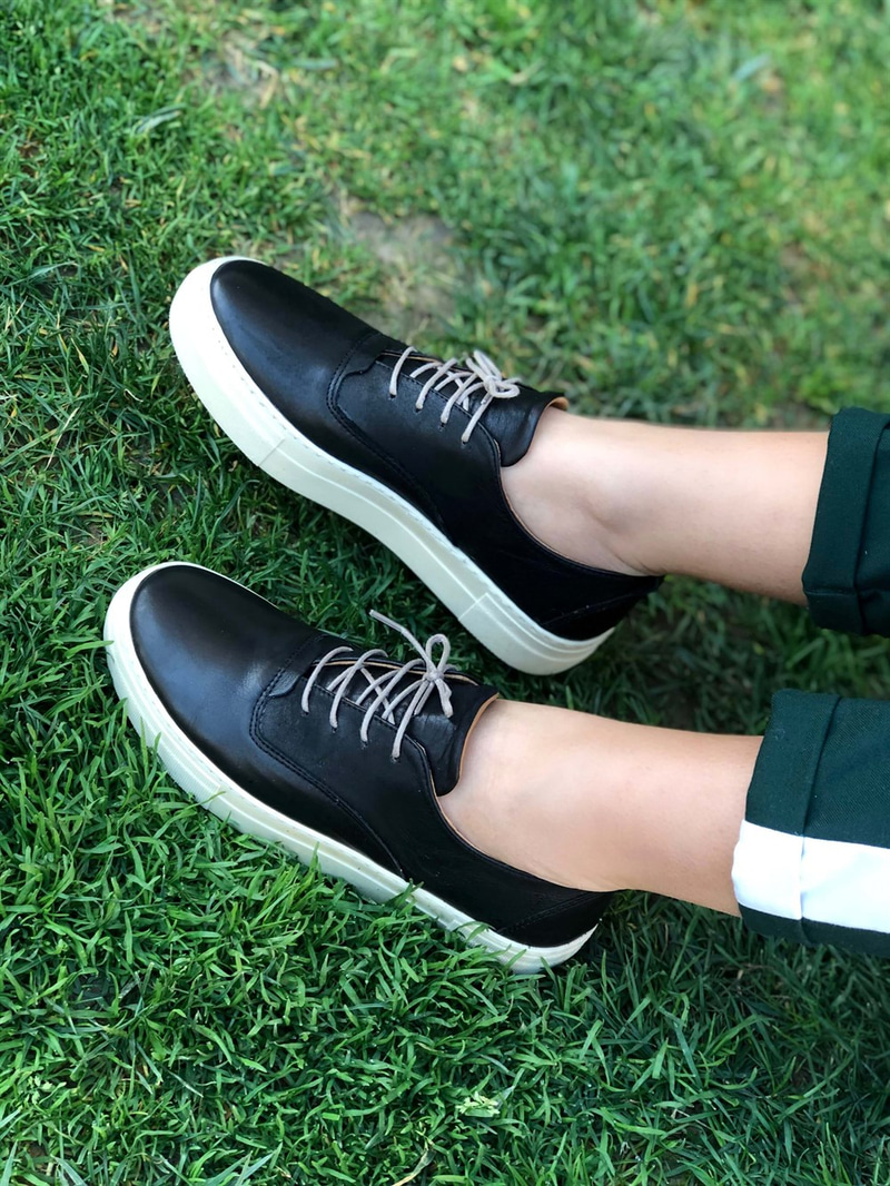Nino Model Siyah Gerçek Deri Casual Ayakkabı