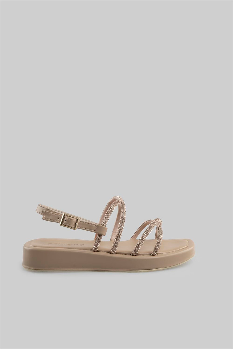 Starles Model Taş Detaylı Sandalet Ten