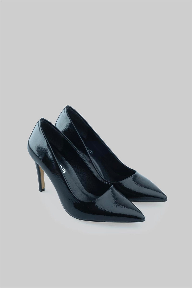 Venüs Model Özel Seri Klasik Stiletto Siyah Kırışık