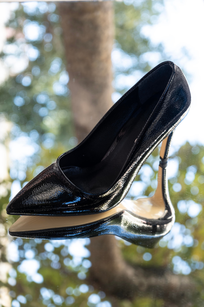 Venüs Model Özel Seri Klasik Stiletto Siyah Kırışık