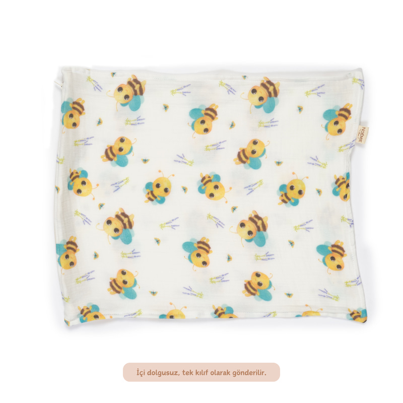 Müslin Bebek Yastık Kılıfı Bees