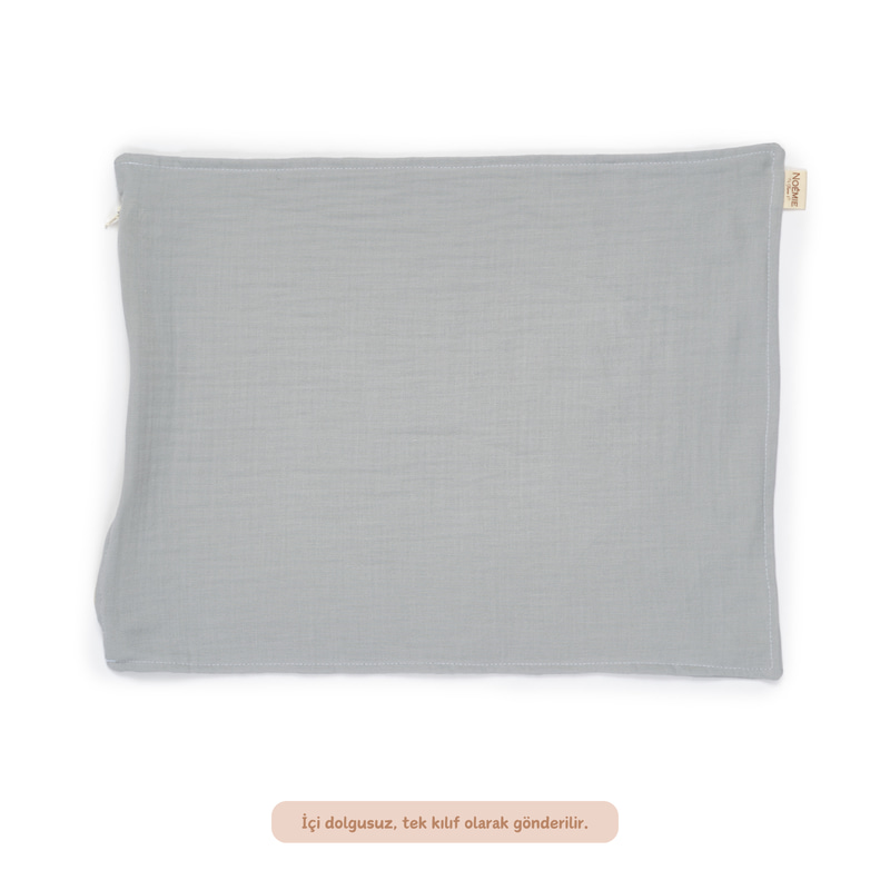 Müslin Bebek Yastık Kılıfı Grey