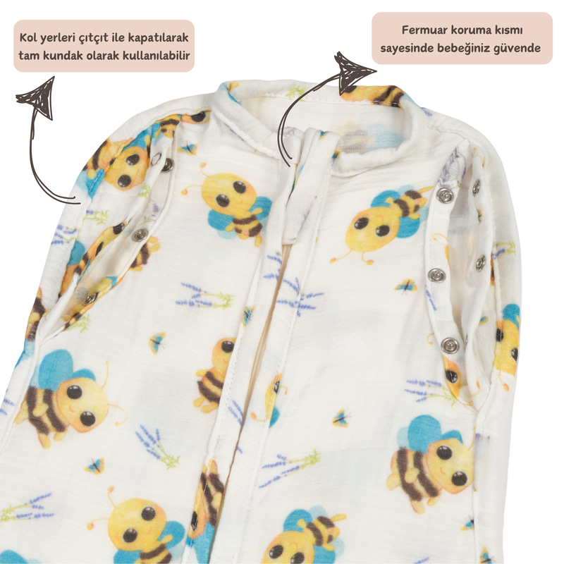 Müslin Kundak Uyku Tulumu Bees 