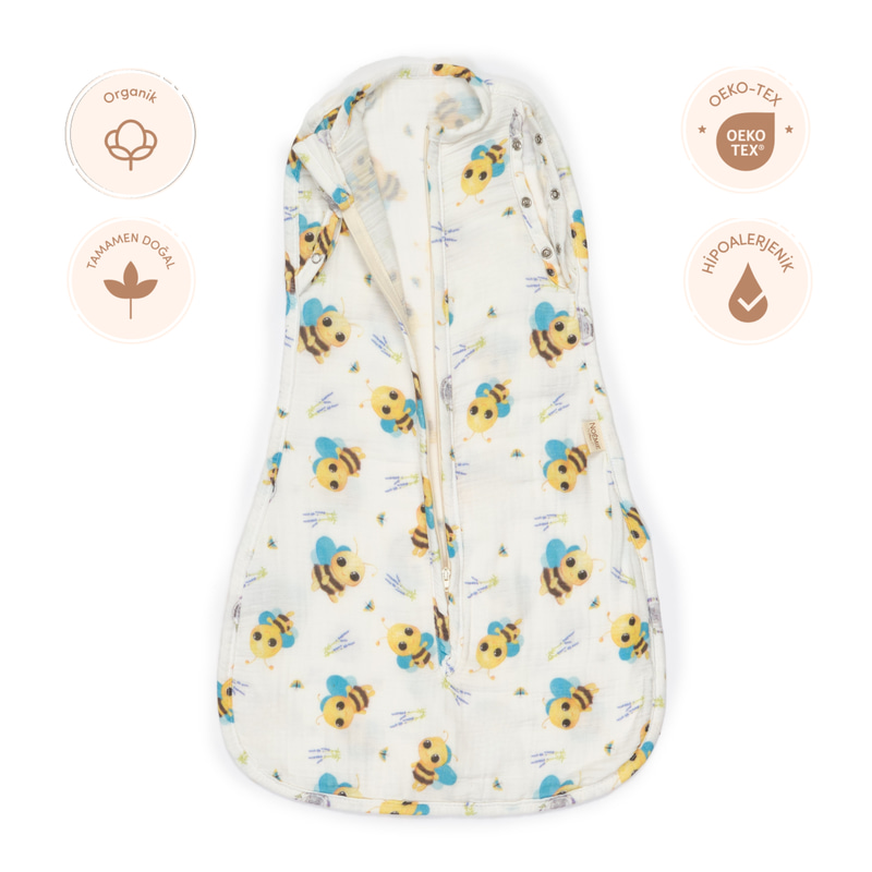 Müslin Kundak Uyku Tulumu Bees 