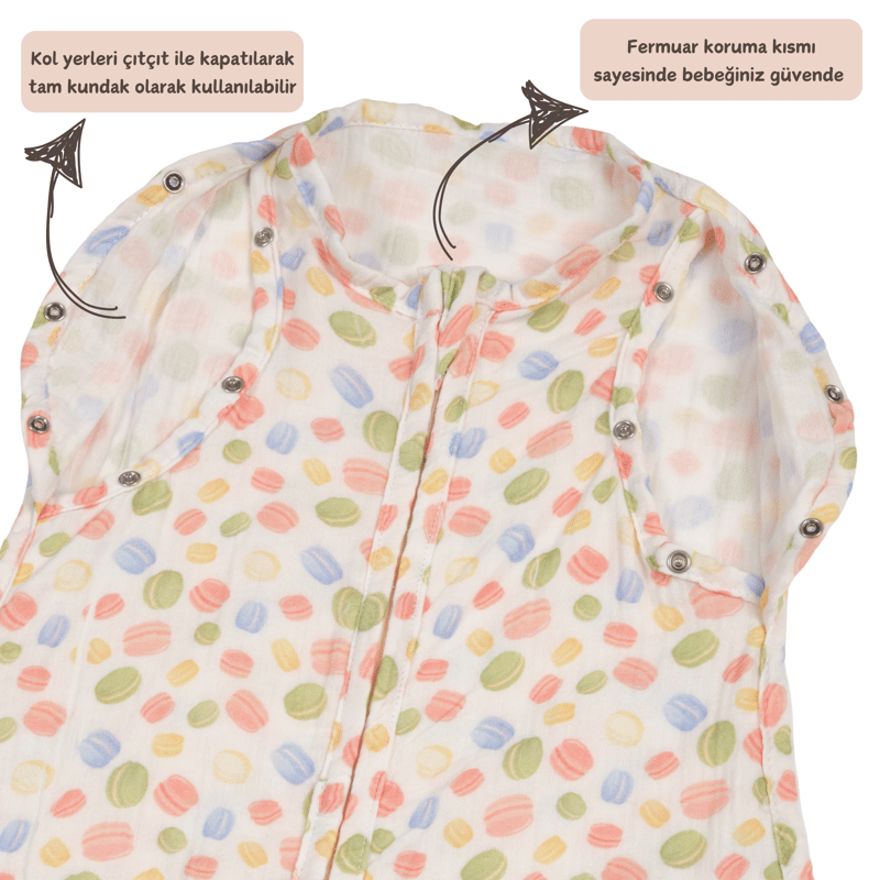 Müslin Kundak Uyku Tulumu Macarons 