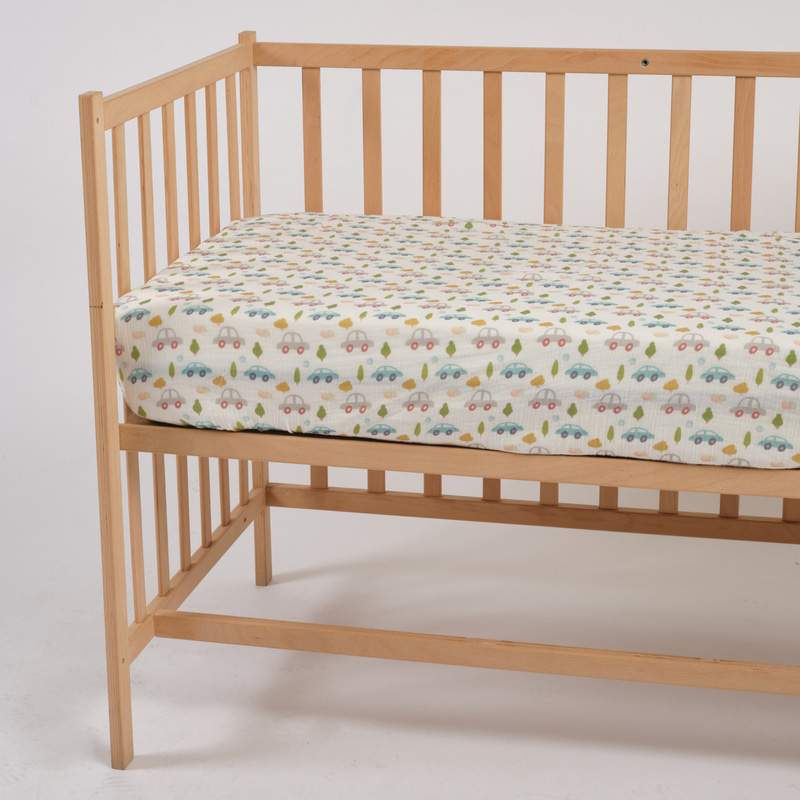 Müslin Lastikli Bebek Çarşafı Cars